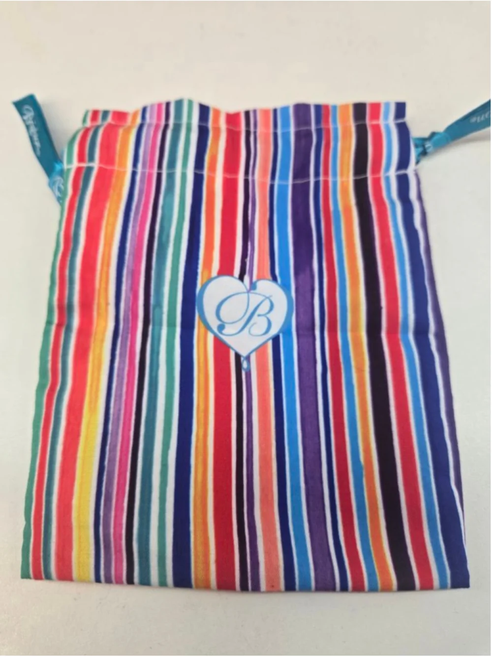Brighton Striped Rainbow Cosmetic Jewelry Duster Drawstring Bag Multi-color